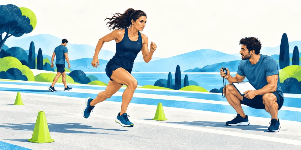 Controlled faster running followed by easy walking recovery.