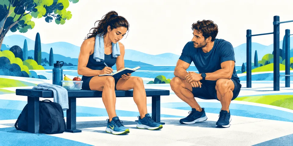 Athlete recovering after testing and reviewing practical lessons.