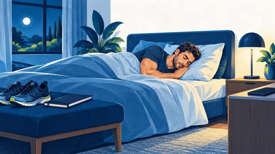 Athlete protecting a quiet bedtime routine and putting training aside.
