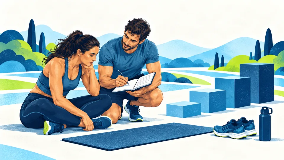 Applicant and coach choosing a gradual next training target.